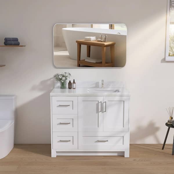 Getpro 42 in. W x 22 in. D Engineered Stone Rectangular Right