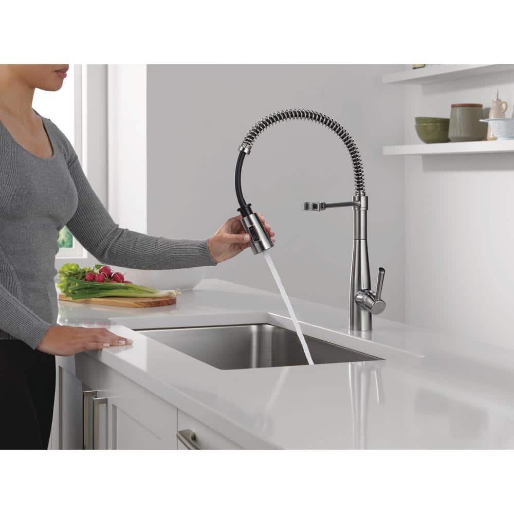 Arctic Stainless Steel Single-Handle Pull-Down Spring Kitchen Faucet