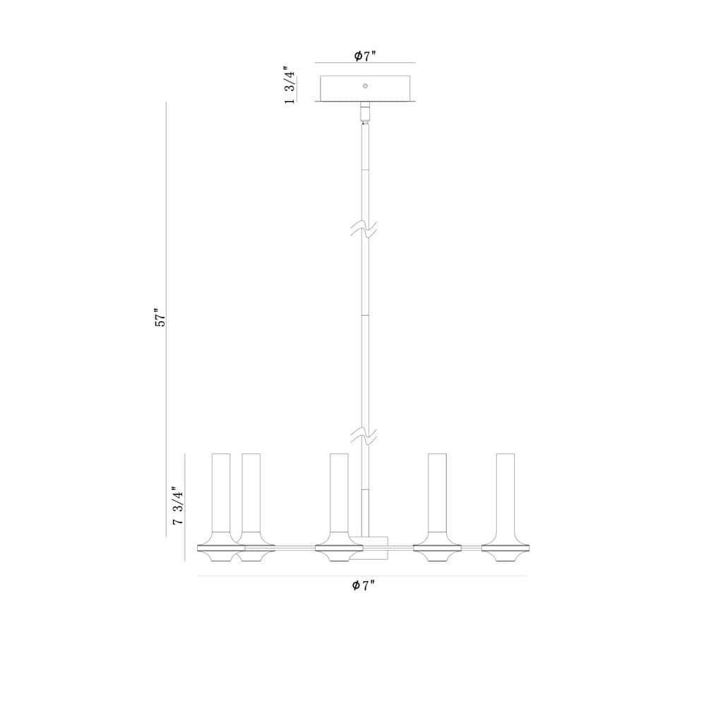 Torcia Black and Brass 12-Light LED Chandelier with Etched Glass Shades