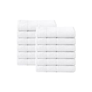 Island Retreat 12-Piece White Cotton Wash Towel Set