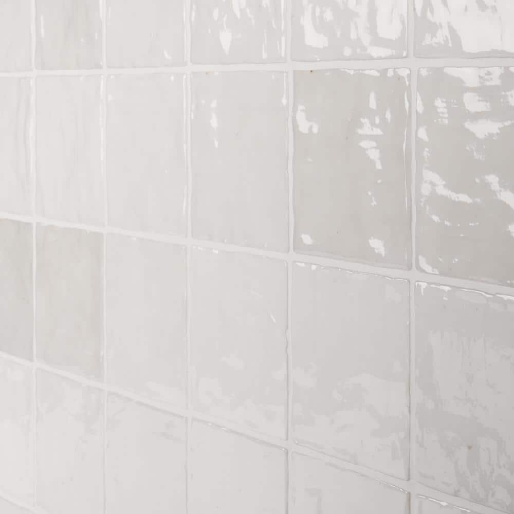 Kingston White 4" x 4" Glossy Ceramic Wall Tile