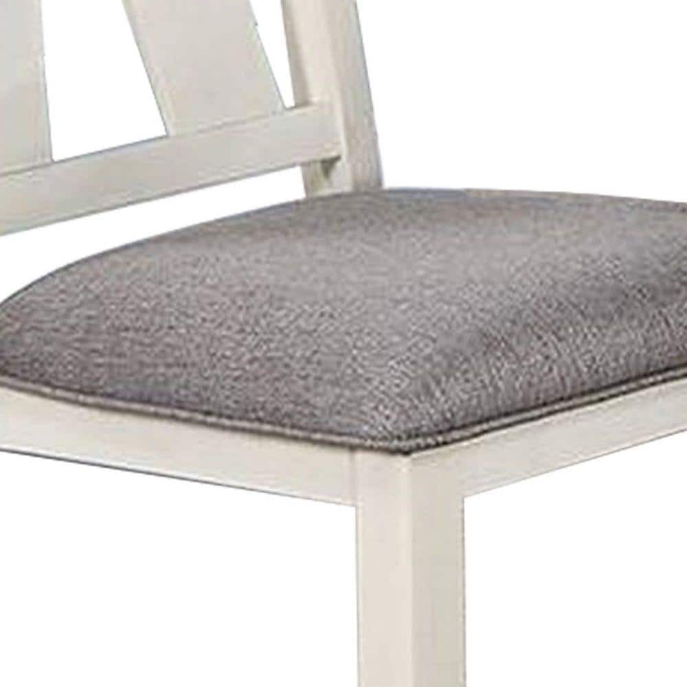 Lexi 24" Gray White Microfiber Upholstered Side Chair
