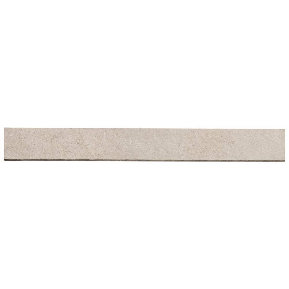 Crema Beige Matte Porcelain 3x24 Bullnose Tile Trim
