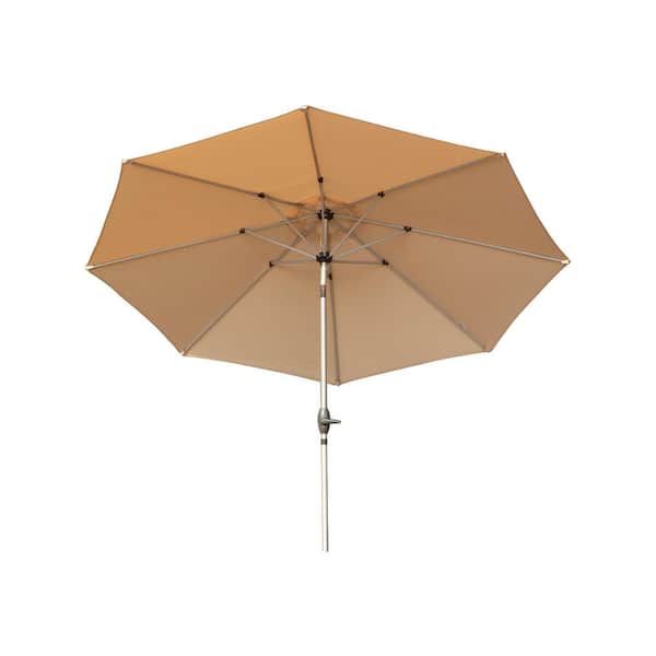 Domi 9 ft. Market Patio Umbrella with Push-Button Tilt and Crank in Beige
