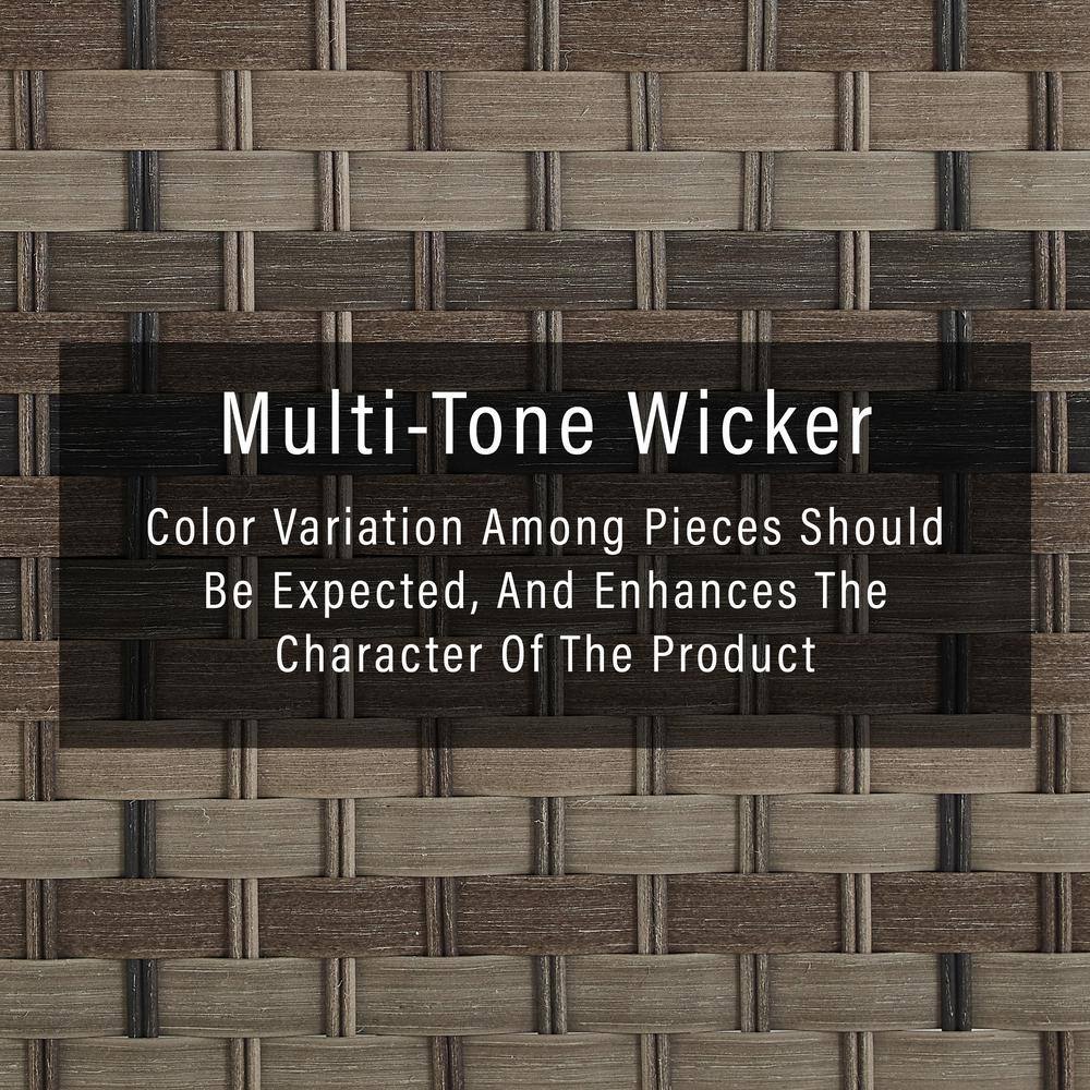 Taupe and Brown Outdoor Wicker Armchair with Cushions