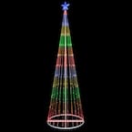 108 in. Christmas Multi-Color LED Animated Lightshow Cone Tree with 274 Lights and Star Topper