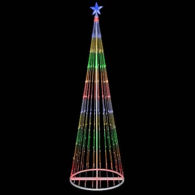 108 in. Christmas Multi-Color LED Animated Lightshow Cone Tree with 274 Lights and Star Topper