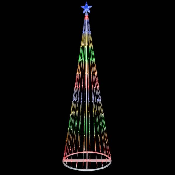 Kringle Traditions 108 in. Christmas Multi-Color LED Animated Lightshow Cone Tree with 274 Lights and Star Topper