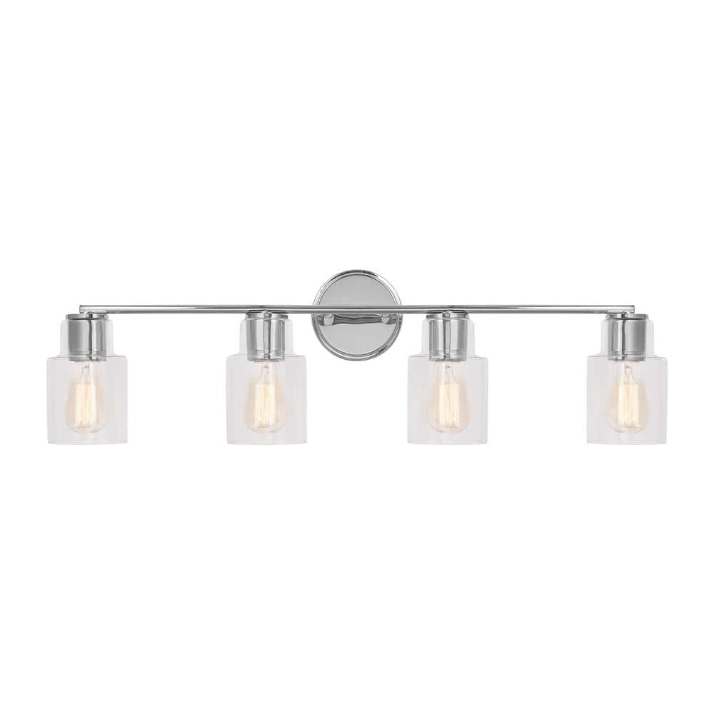 SCOTT LIVING Sayward 32.375 in. W x 9.625 in. H 4-Light Chrome Bathroom ...