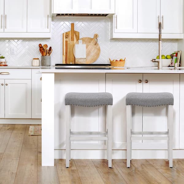 antique white bar stools kitchen