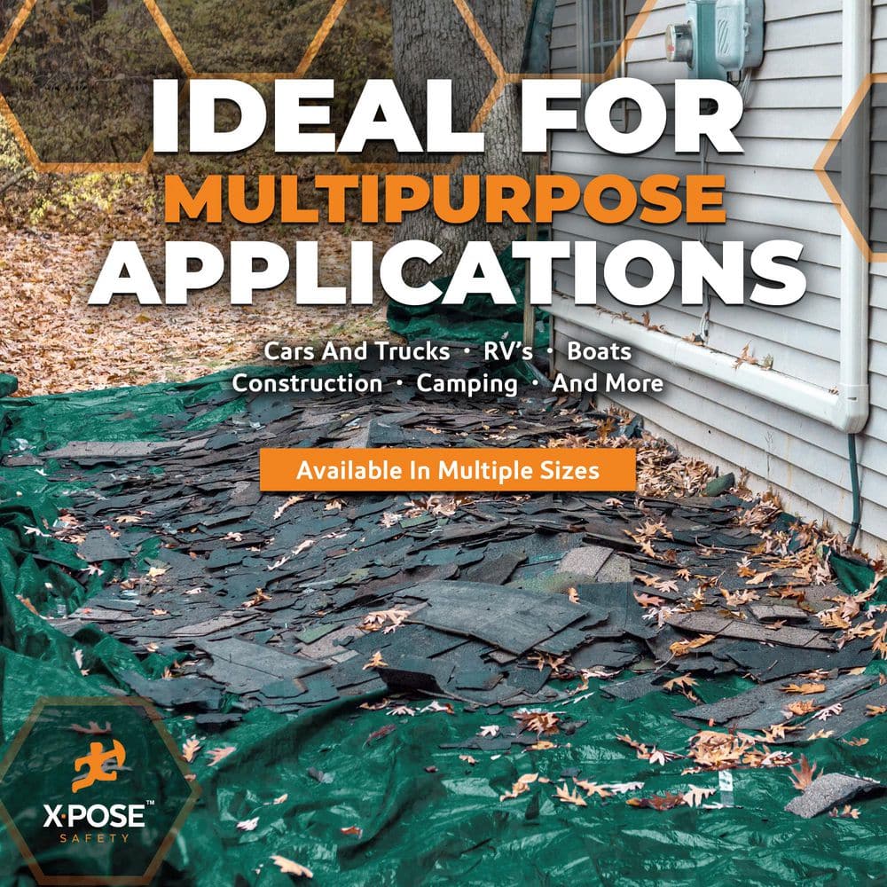 Heavy Duty Green and Black Poly Tarp 30' x 40' 10 Mil