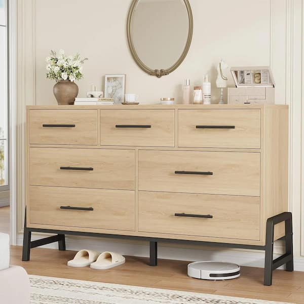 Garvee 52 in. Wide Dresser with 7 Drawer, Storage Freestanding