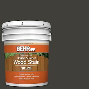5 gal. #S-H-790 Black Suede Solid Color House and Fence Exterior Wood Stain