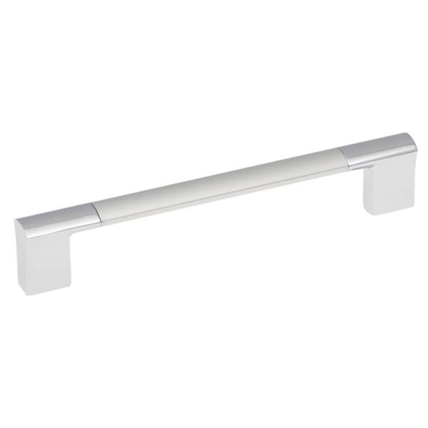 HICKORY HARDWARE Dew Collection 5 in. (128 mm) Center-to-Center Chrome with Satin Pearl Cabinet Door and Drawer Pull