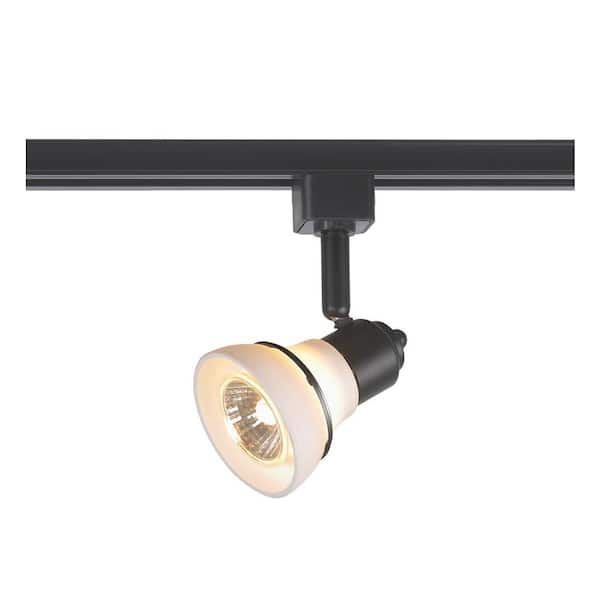 Commercial Electric 1-Light White Glass Linear Track Lighting Head