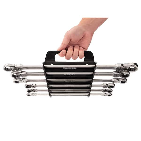 TEKTON Long Flex Head 12-Point Ratcheting Box End Wrench Set