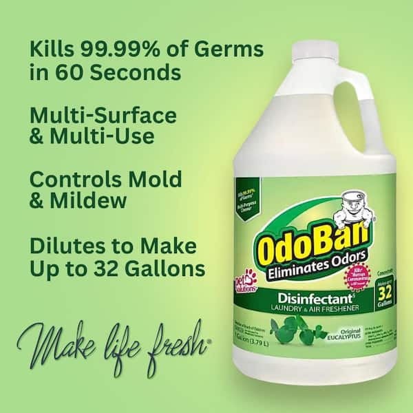 1 Gal. Eucalyptus Disinfectant and Odor Eliminator, Fabric Freshener, Mold Control, Multi-Purpose Concentrate (4-Pack)