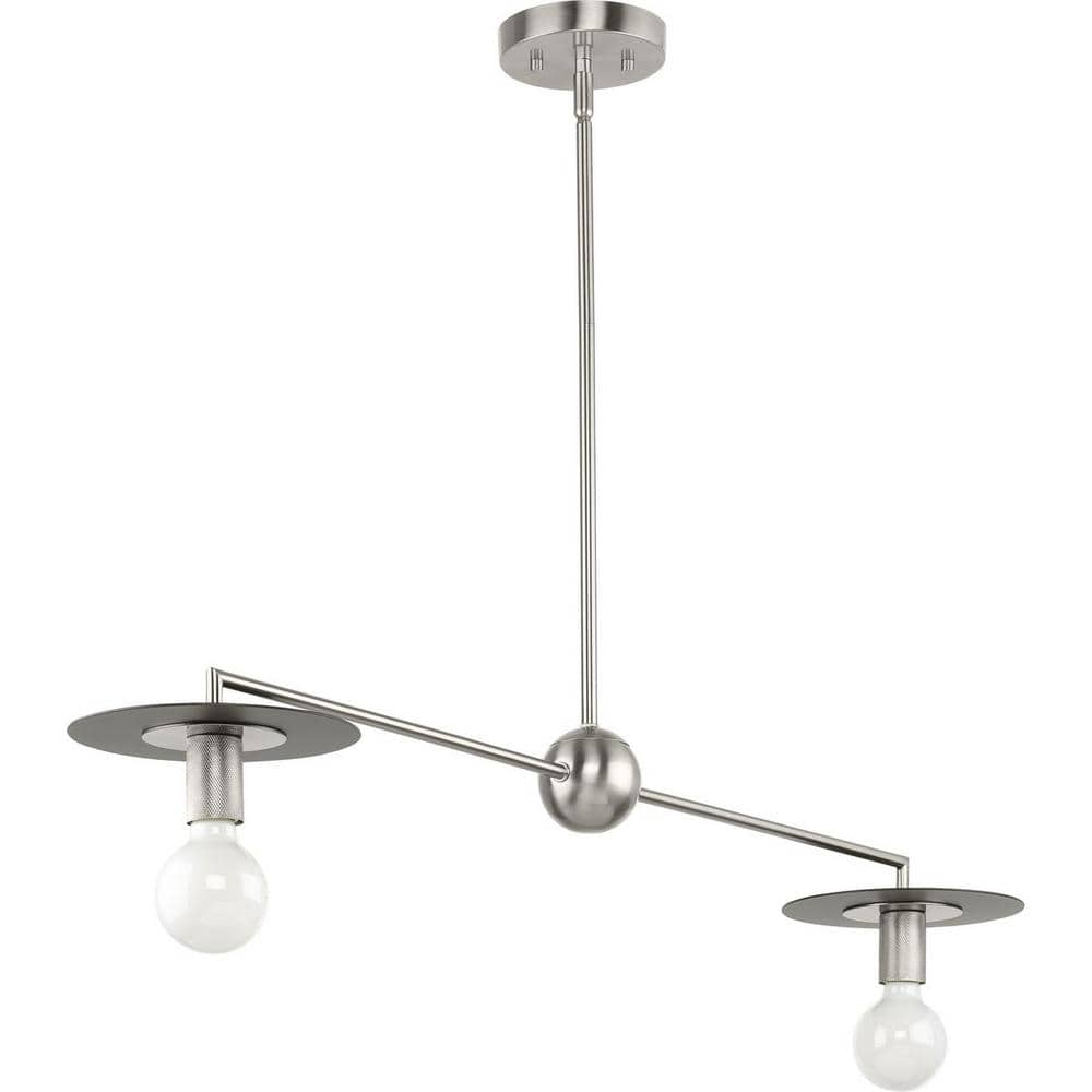 Trimble Brushed Nickel Two Light Linear Chandelier