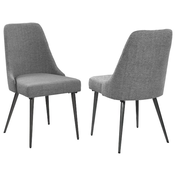 Coaster Alan Gray Fabric Upholstered Dining Chairs Set of 2