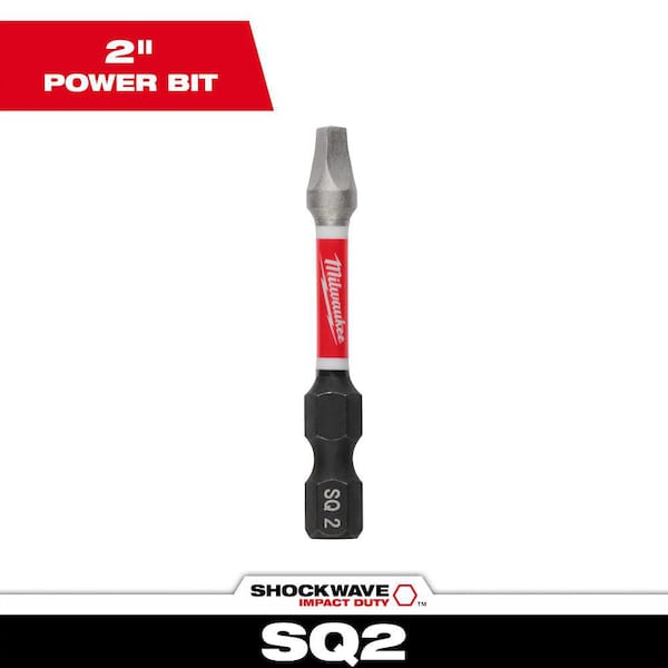 Milwaukee SHOCKWAVE Impact Duty 2 in. Square #2 Alloy Steel Screw