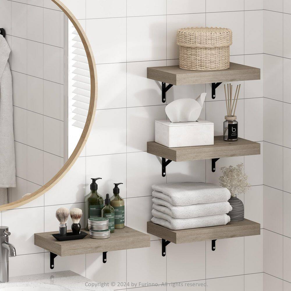 Tanna 1.65 in. Tall Natural Wood Wall Mounted Bookcase (Set of 4) price history on PriceWatchPro