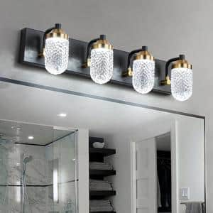 Vanity lights deals black and gold