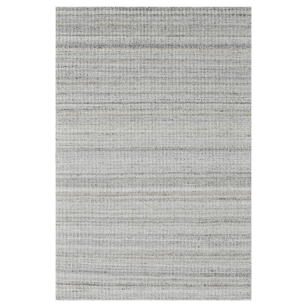 Gray Geometric Hand-Woven Outdoor Polyester Rug 4' x 6'