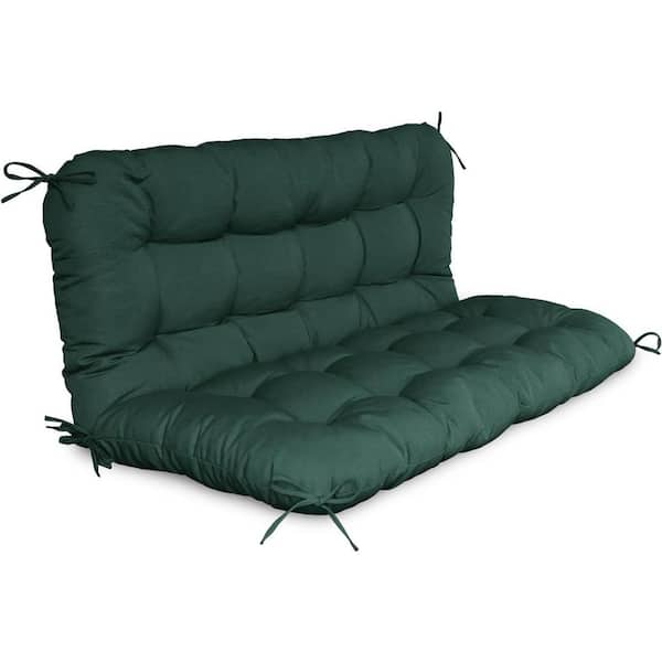 Mximu UV-Resistant 48 x 40 in. Dark Green Outdoor Porch Swing Cushion - 2-in-1 Detachable and Waterproof with Backrest