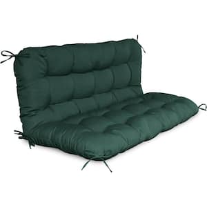 48 in. x 40 in. Dark Green Replacement Outdoor Porch Swing Cushion with Backrest
