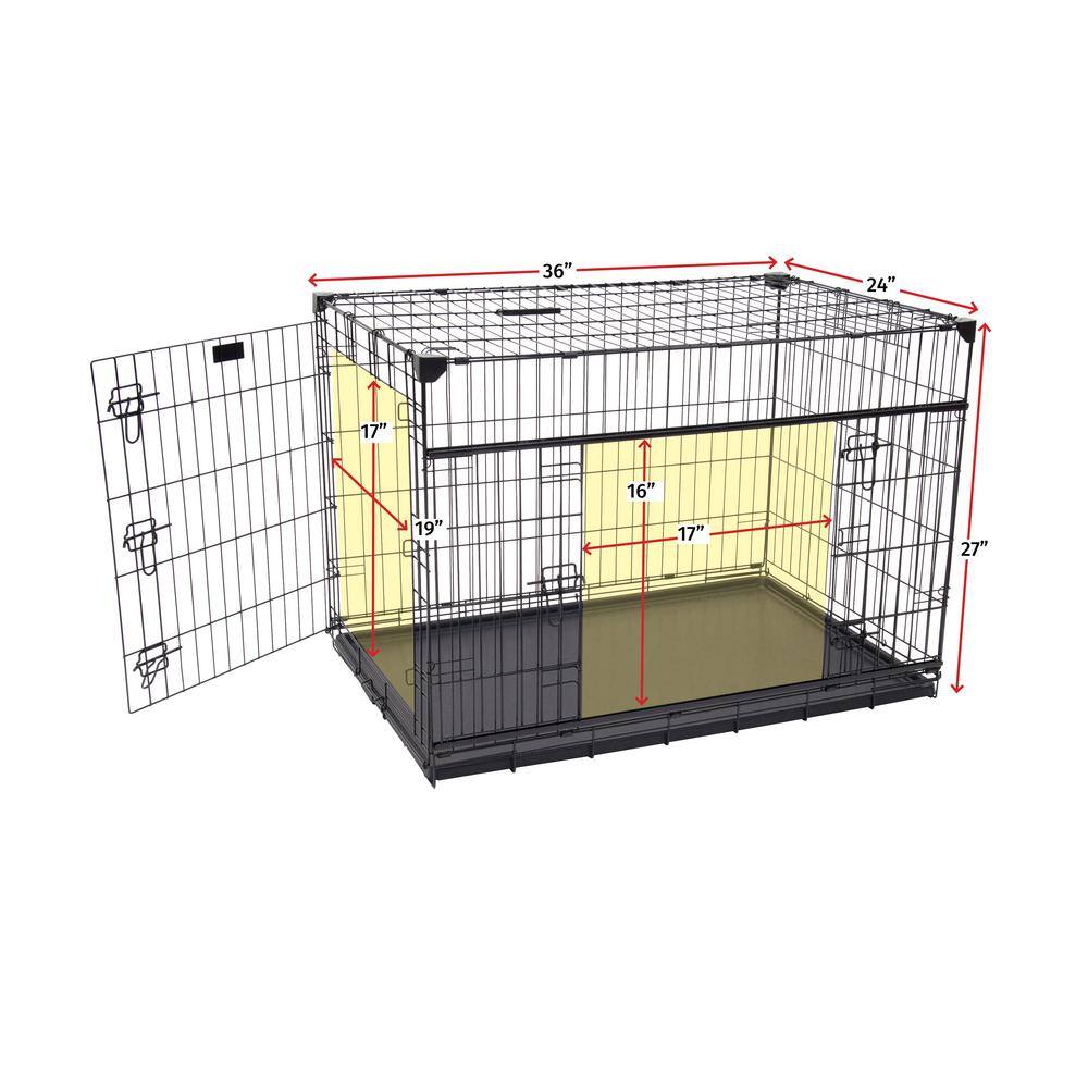Medium Black Wire Dog Crate with Sliding Doors