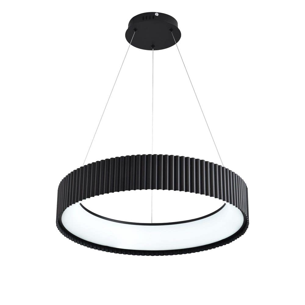 Dimmable LED Black 1-Ring Chandelier Modern Round Pendant Light for Kitchen Island Dining Room Living Room price history on PriceWatchPro
