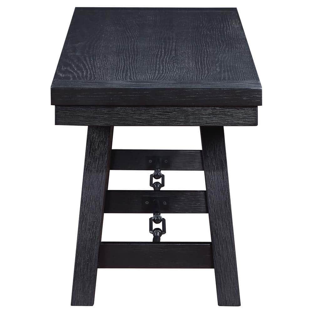 Newport Black Trestle Industrial Dining Bench