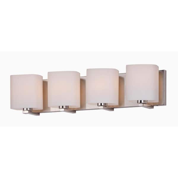 Wrap 26.25 in. Wide 4-Light Satin Nickel Vanity Light