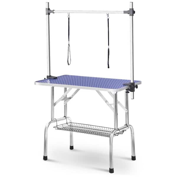 small size steel legs foldable nylon clamp adjustable arm rubber mat pet  grooming table, 1 PACK - Kroger