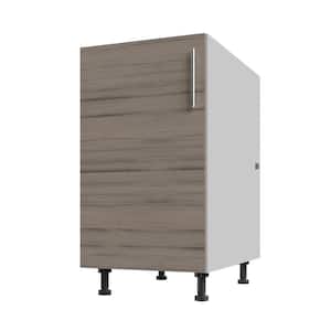 Miami Weatherwood Matte 18 in. x 34.5 in. x 27 in. Flat Panel Stock Assembled Base Kitchen Cabinet Full Height