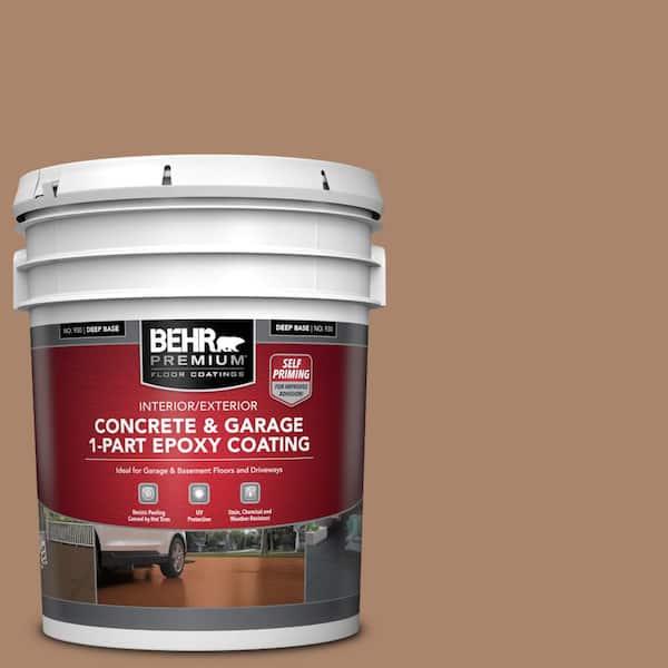 BEHR PREMIUM 5 gal. #S220-5 Nutshell Self-Priming 1-Part Epoxy Satin Interior/Exterior Concrete and Garage Floor Paint