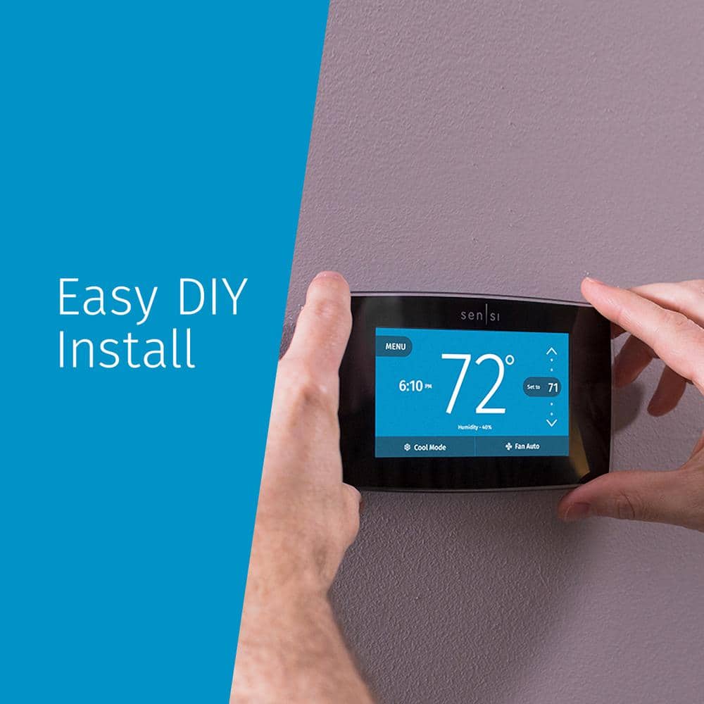 Sensi Black Touchscreen Wi-Fi Smart Thermostat with Remote Programming