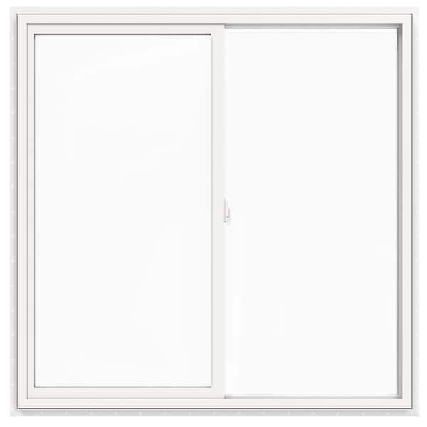 JELD-WEN 59.5 in. x 35.5 in. V-4500 Series White Left-Hand Vinyl Sliding Window with Fiberglass Mesh Screen