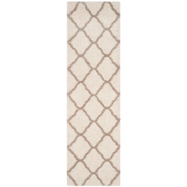 Hudson 2 ft. x 14 ft. Ivory/Beige Geometric Runner Rug