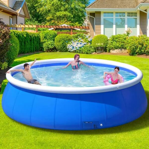 244 IN. W * 63 IN. H Blue Round Mesh Inflatable Swimming Pool