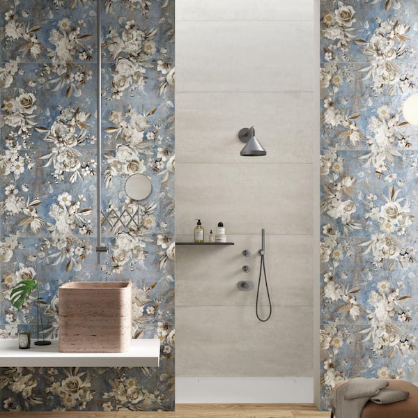 Parete Setoso Blue 23-1/2 in. x 47 in. Porcelain Floor and Wall Tile (23.1 sq. ft./Case)