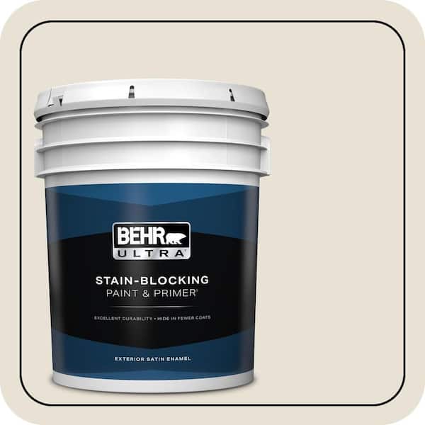 BEHR ULTRA 5 gal. #BXC-62 Alabaster Satin Enamel Exterior Paint & Primer
