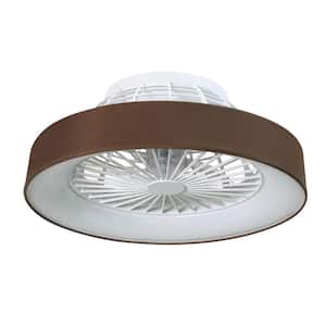 18.5 in. Integrated LED Indoor Brown Ceiling Fan with Light and Remote, 5 Blades Enclose Ceiling Fan