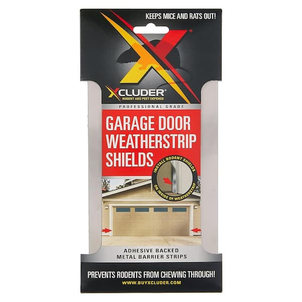 Xcluder 8 in. x 1 in. Stainless Steel Door Strips (Pack of 4), Rodent Proof Garage Door Top and Side Seal