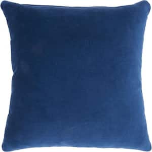 Jordan Navy Geometric Cotton 16 in. X 16 in. Throw Pillow