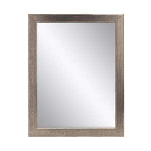 Medium Rectangle Silver/Gold Modern Mirror (32 in. H x 27 in. W)
