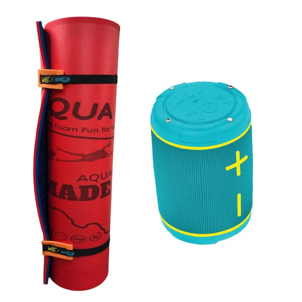 Aqua Lily Pad 20 ft. Floating Foam Island with Floating Waterproof Bluetooth Speaker