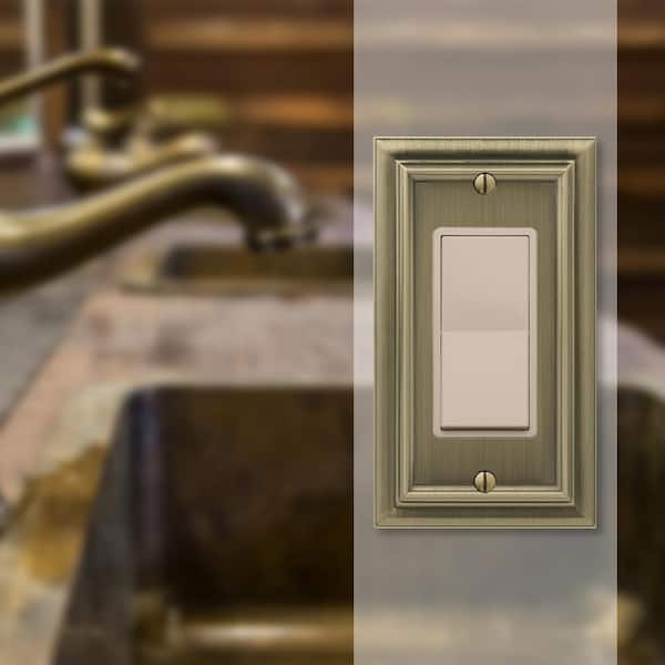 Continental 1 Gang Rocker Metal Wall Plate - Brushed Brass
