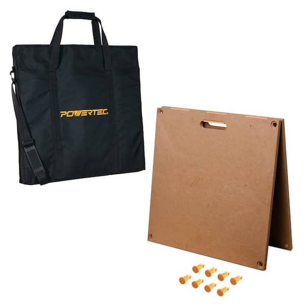 ‎POWERTEC Arachni-Flex 24 in. x 48 in. Foldable Workbench Tabletop w/Carrying Bag-Portable Work Surface with Quick-Insert Locks