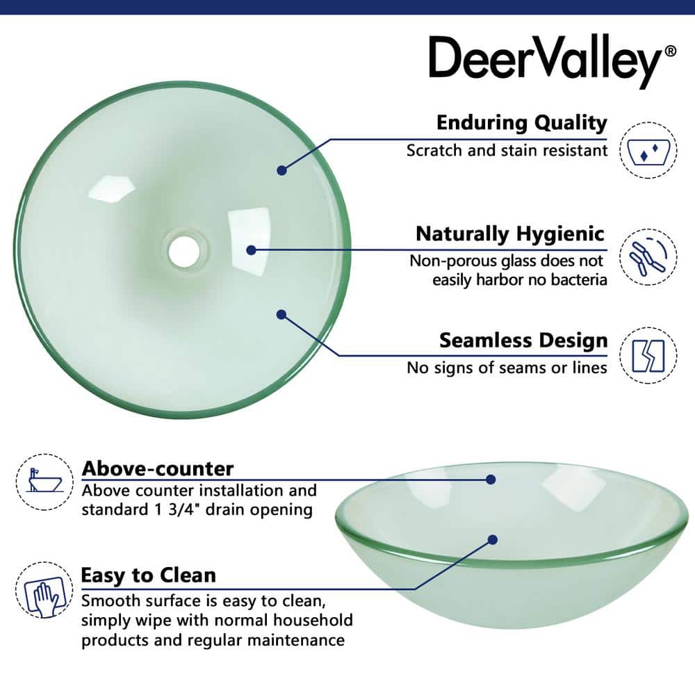 Frosted Glass Circular Above-Counter Vessel Sink